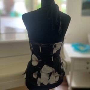 White House Black Market Silk Floral Halter